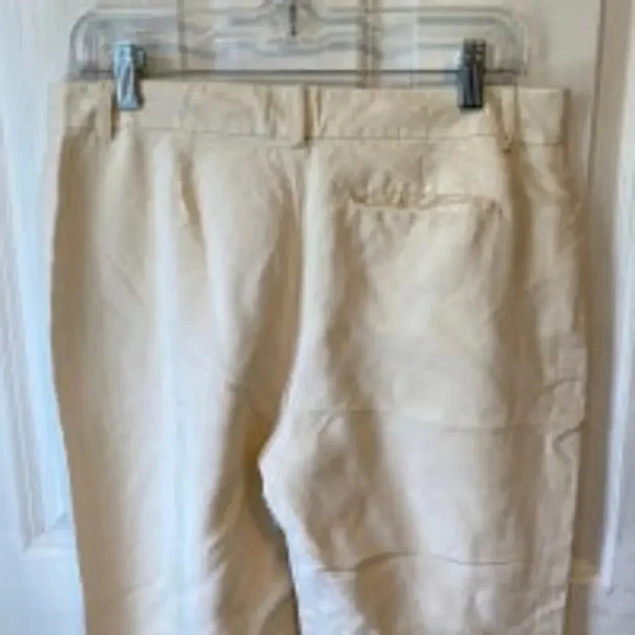 J.McLaughlin 100% Silk Beige Flare Leg Dress Pants Women Size 10 Pockets - Picture 6 of 7